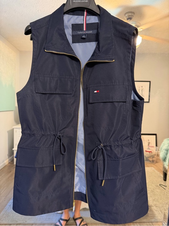 Tommy Hilfiger Jackets & Blazers - Tommy Hilfiger Navy Drawstring Utility Vest
